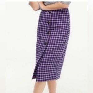 NEW!! J. Crew midi plaid royal petunia pencil skirt 4